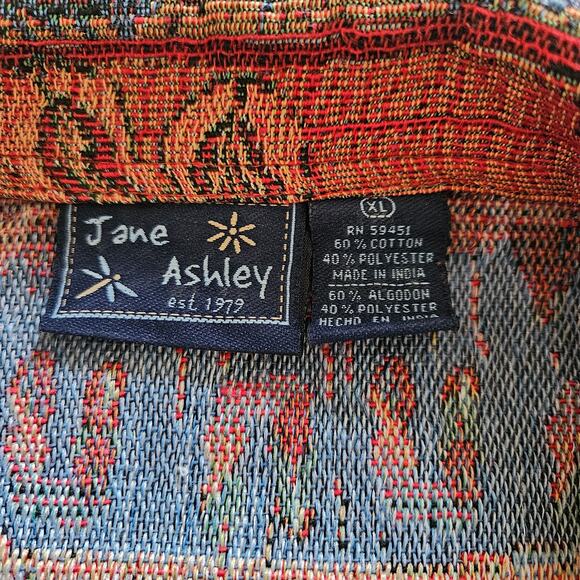Vintage western Jane Ashley Horse jacket shacket tapestry button up XL - Picture 9 of 9